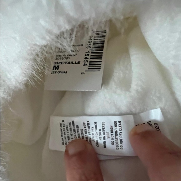 NWT:Toddler Girls Sequin Unicorn Pom Pom Beanie & Mittens Set. White for Winter! - Picture 3 of 3